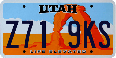 UT license plate Z719KS