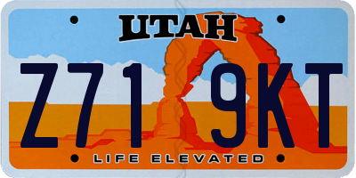 UT license plate Z719KT