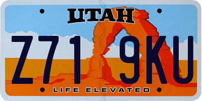 UT license plate Z719KU