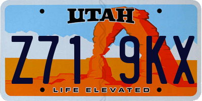 UT license plate Z719KX