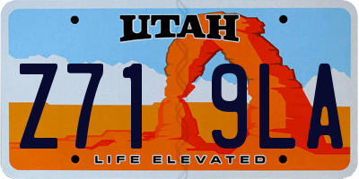 UT license plate Z719LA