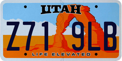 UT license plate Z719LB