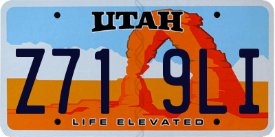 UT license plate Z719LI