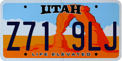 UT license plate Z719LJ