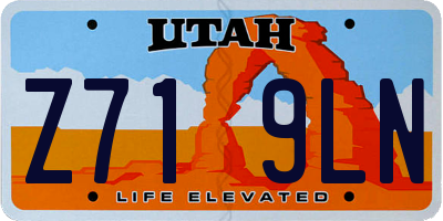 UT license plate Z719LN