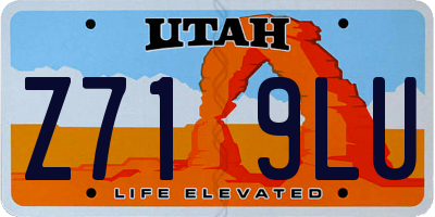 UT license plate Z719LU