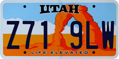 UT license plate Z719LW