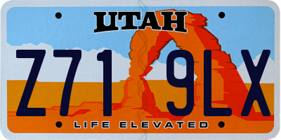 UT license plate Z719LX