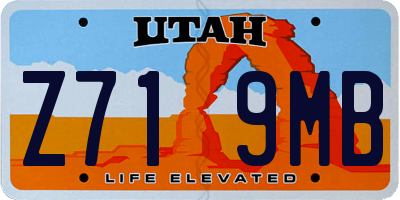 UT license plate Z719MB