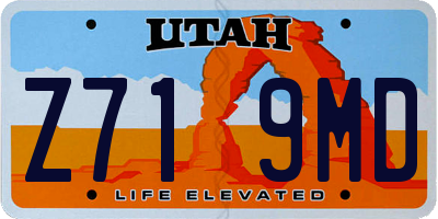 UT license plate Z719MD
