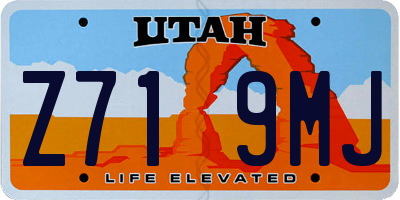 UT license plate Z719MJ