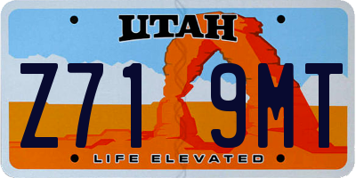 UT license plate Z719MT