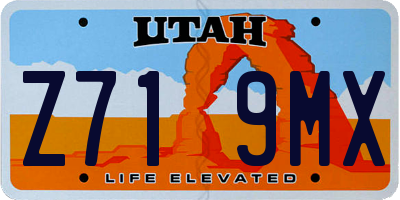 UT license plate Z719MX