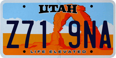 UT license plate Z719NA