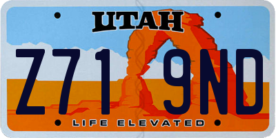 UT license plate Z719ND