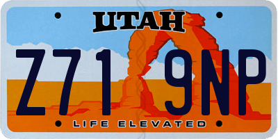 UT license plate Z719NP