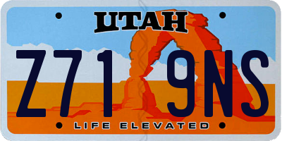 UT license plate Z719NS