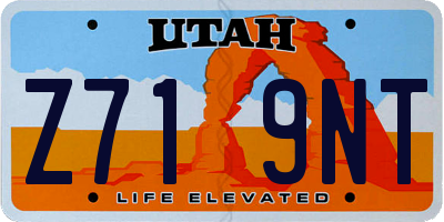 UT license plate Z719NT