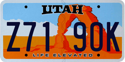 UT license plate Z719OK