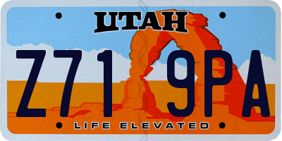 UT license plate Z719PA