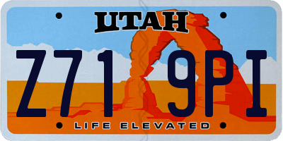 UT license plate Z719PI