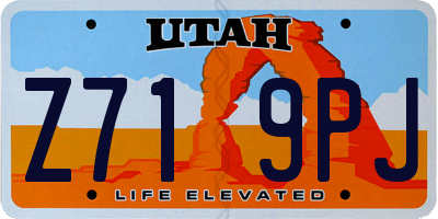 UT license plate Z719PJ