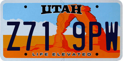 UT license plate Z719PW