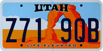 UT license plate Z719QB