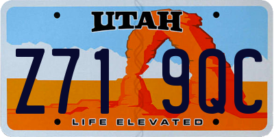 UT license plate Z719QC