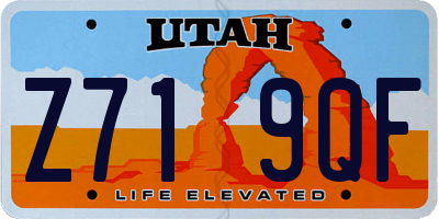 UT license plate Z719QF