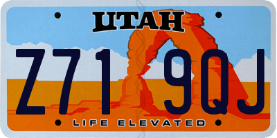 UT license plate Z719QJ