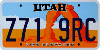 UT license plate Z719RC