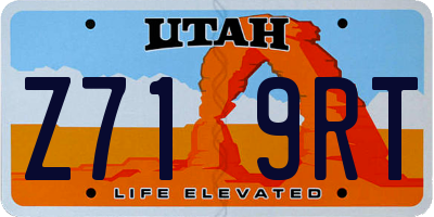 UT license plate Z719RT