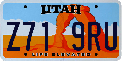 UT license plate Z719RU