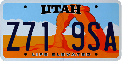 UT license plate Z719SA