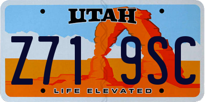 UT license plate Z719SC
