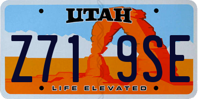 UT license plate Z719SE