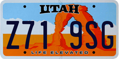 UT license plate Z719SG