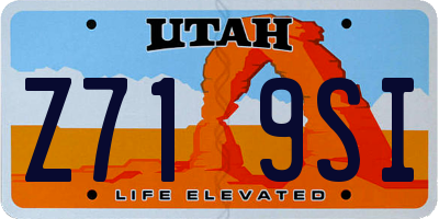UT license plate Z719SI