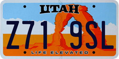UT license plate Z719SL