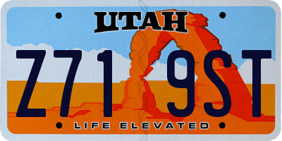 UT license plate Z719ST