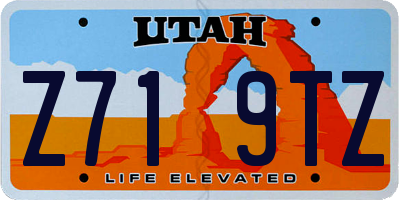 UT license plate Z719TZ