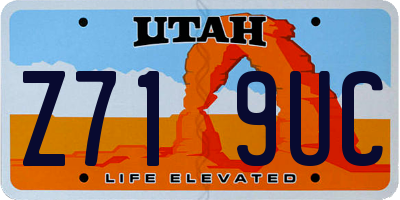 UT license plate Z719UC