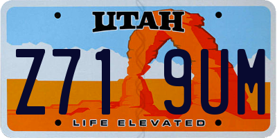 UT license plate Z719UM