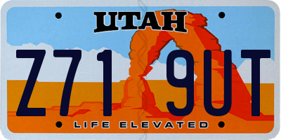 UT license plate Z719UT