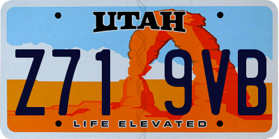 UT license plate Z719VB