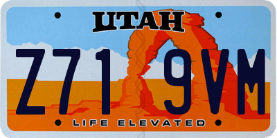 UT license plate Z719VM