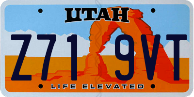 UT license plate Z719VT