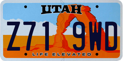 UT license plate Z719WD