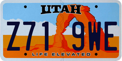 UT license plate Z719WE